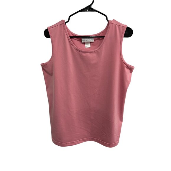 Susan Graver Style Sleeveless Tank Top Pink Sz Large Scoop Neck Essentials - Picture 1 of 9